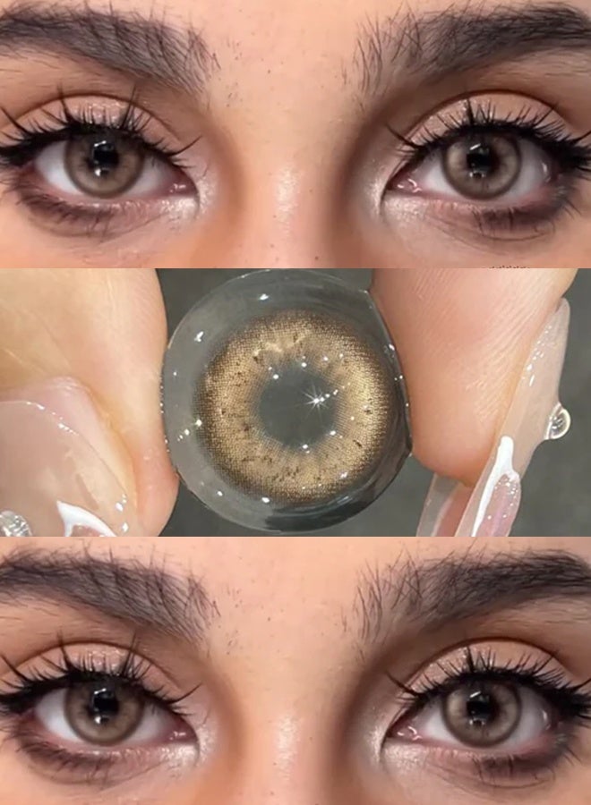 Catchu Look 14.2mm Contact Lenses for Eyes 1 Pair Yearly Brown Colored Soft Lenses - Image 2